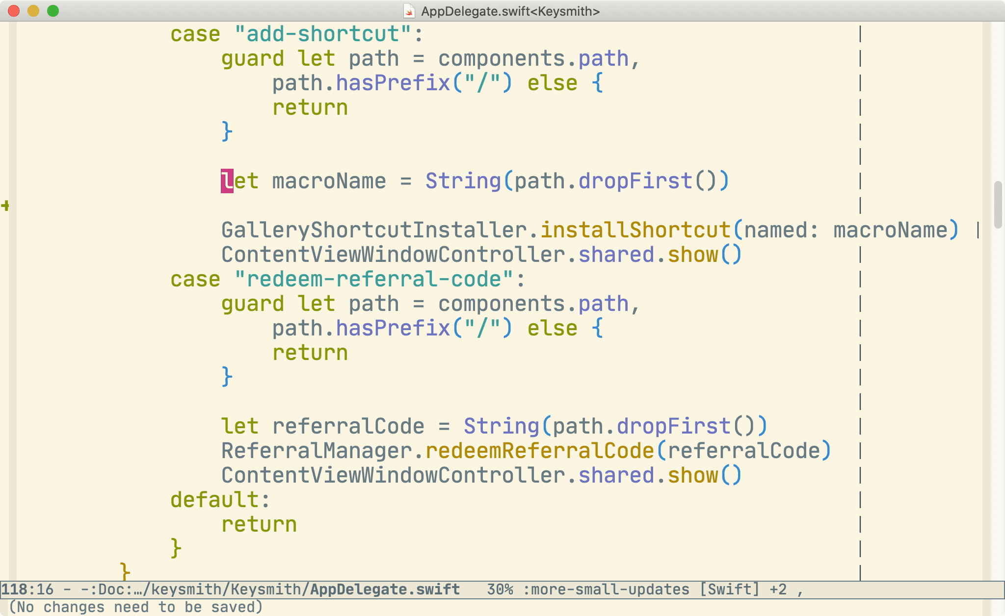 The new jump to line command in action