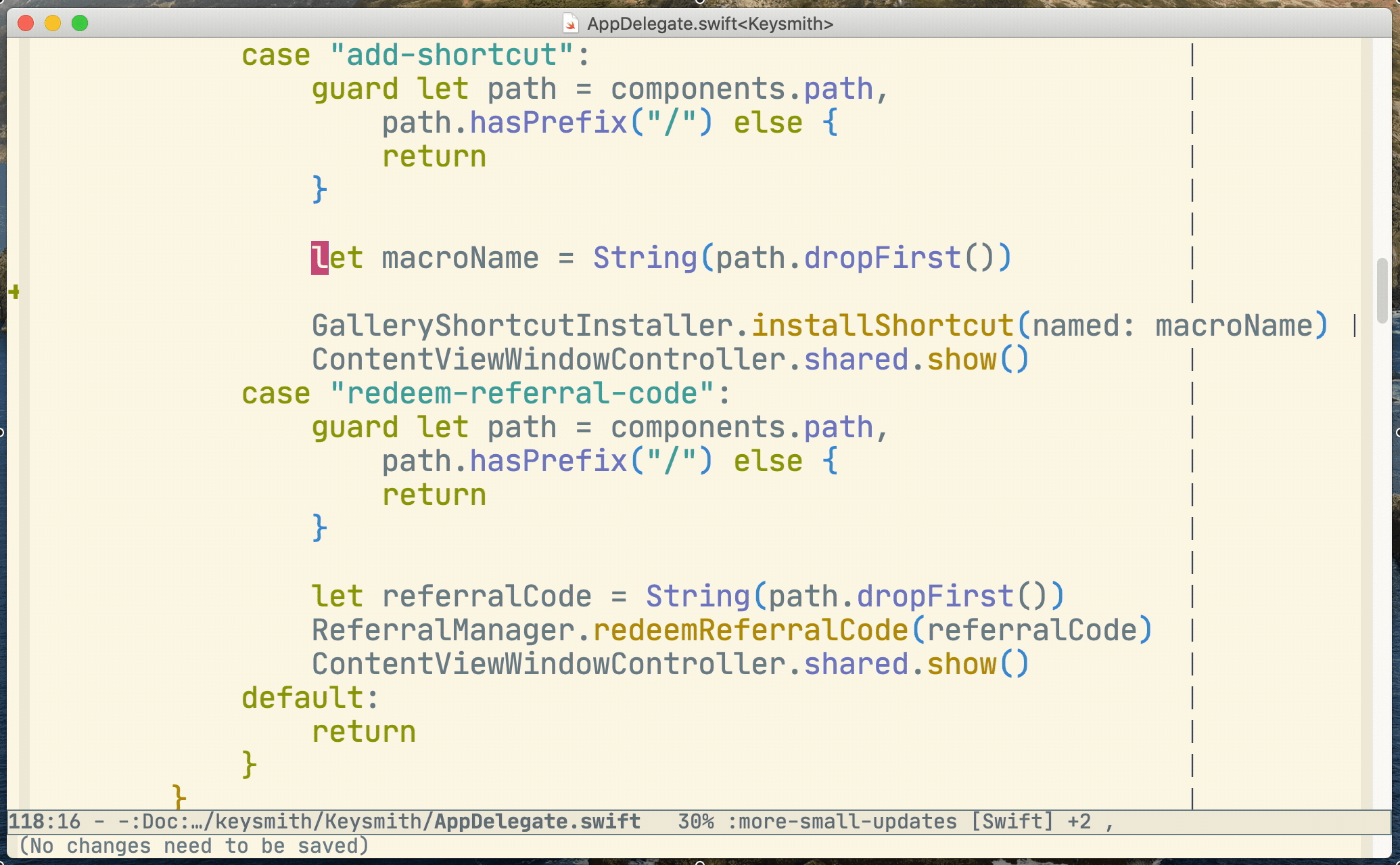 The new jump to line command in action